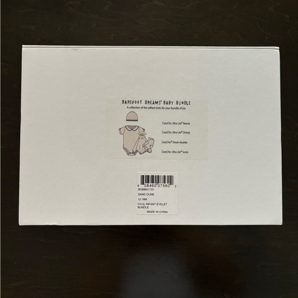 BRAND NEW Barefoot Dreams CozyChic Ultra Lite® Eyelet Bundle in color Sand Dune - Picture 2 of 3